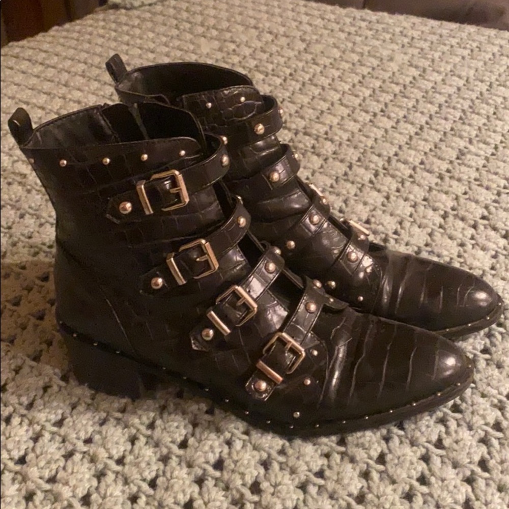 Black Studded Booties